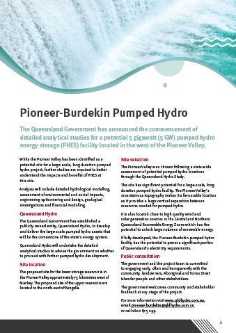 Pioneer-Burdekin Pumped Hydro